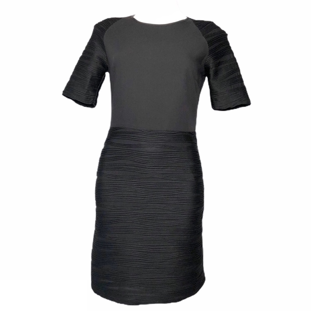Black Stretch Bodycon Elbow Sleeve Dress